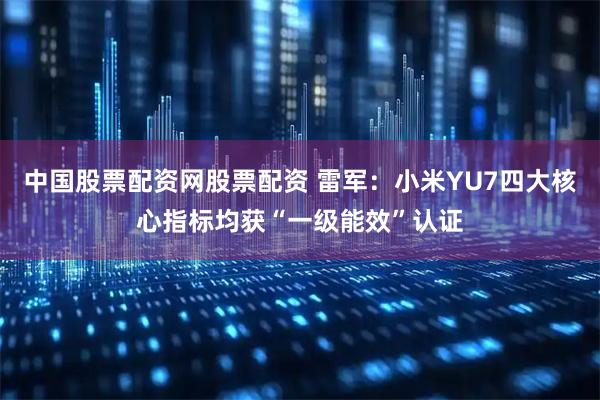 中国股票配资网股票配资 雷军:小米YU7四大核心指标均获“一级能效”认证